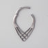 3 Lines Woven Web V Shape Segment Hoop in Silver - Titanium