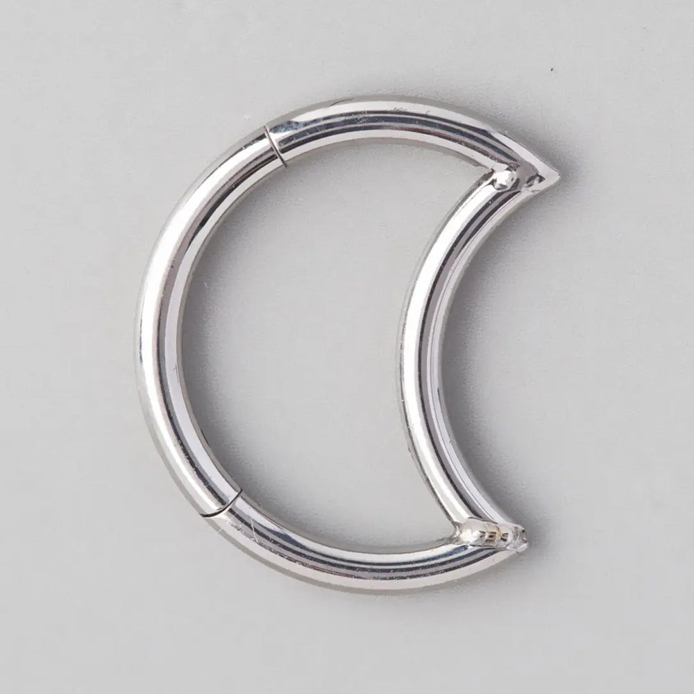 Hinged Segment Ring Crescent Shape - Titanium