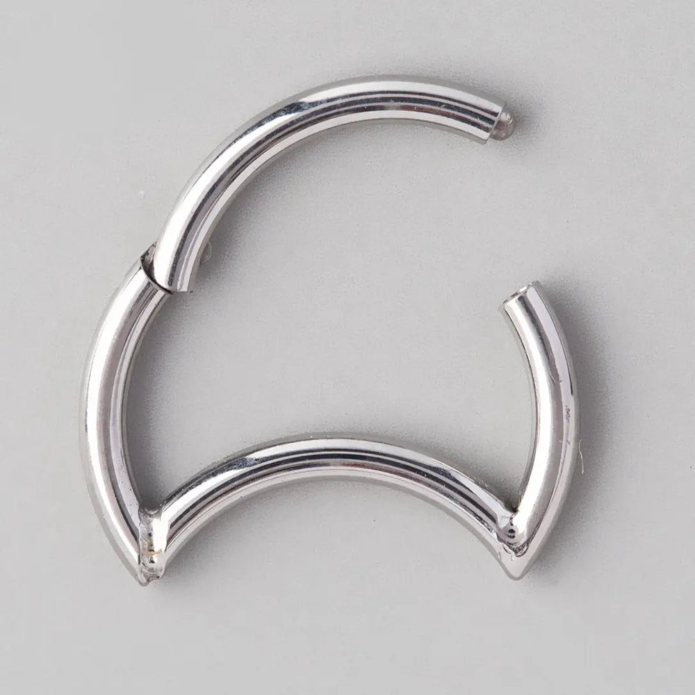 Hinged Segment Ring Crescent Shape - Titanium