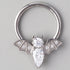 Bat CZ Segment Hoop in Silver - Titanium - Camden Body Jewellery