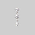Triple Bezel CZ Dangle Labret - Titanium - Camden Body Jewellery