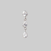 Triple Bezel CZ Dangle Labret - Titanium - Camden Body Jewellery