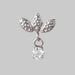 Bumped Cut 3 Leaves CZ Dangle Labret - Titanium - Camden Body Jewellery