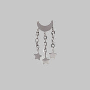 Crescent Triple Star Dangle Labret - Titanium - Camden Body Jewellery