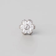 Straight Nose Stud Six Flower CZ - Titanium - Camden Body Jewellery