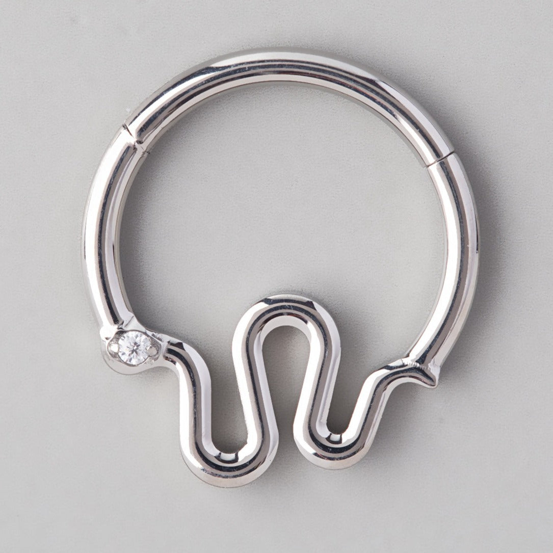 Plain Snake Segment Hoop in Silver - Titanium - Camden Body Jewellery