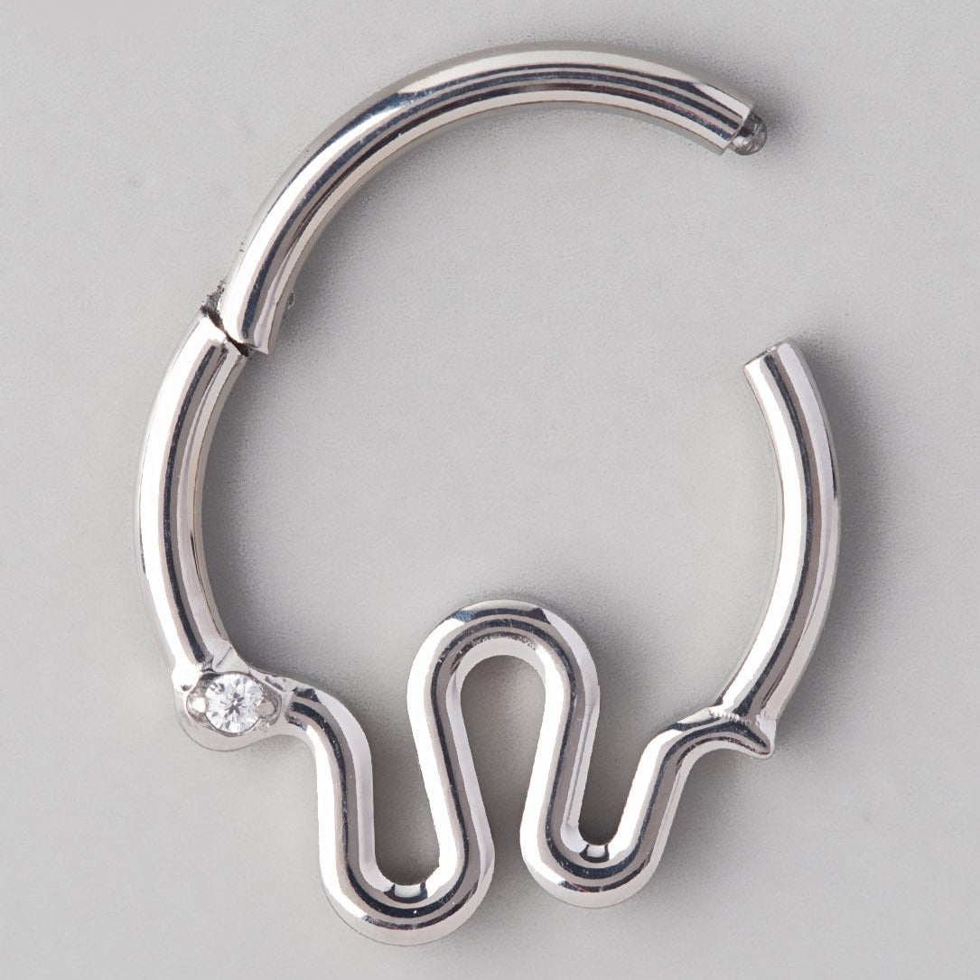 Plain Snake Segment Hoop in Silver - Titanium - Camden Body Jewellery