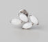 Quadruple Leaf Stone Labret in White Jade + Clear - Titanium - Camden Body Jewellery