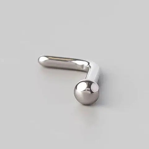L-Shape Nose Stud Dome Top - Titanium - Camden Body Jewellery