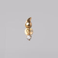Upward Rain Drop Clear CZ Dangle Labret in Gold - Titanium - Camden Body Jewellery