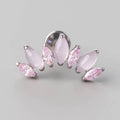 Seven Stone Labret in Rose QZ + Pink - Titanium - Camden Body Jewellery