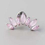 Seven Stone Labret in Rose QZ + Pink - Titanium - Camden Body Jewellery