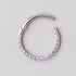 Hinged Segment Ring Front Face CZ in Purple - Titanium - Camden Body Jewellery