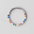 Hinged Segment Ring Front Face CZ in Rainbow - Titanium - Camden Body Jewellery