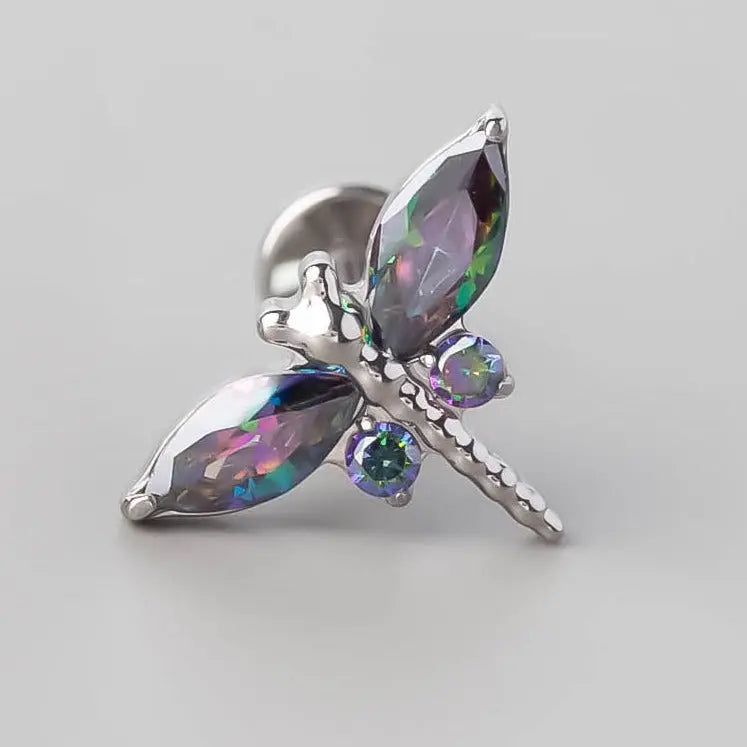 Dragonfly Labret in VM - Titanium - Camden Body Jewellery