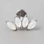 Quadruple Marquise Stone Labret in White Shell - Titanium - Camden Body Jewellery