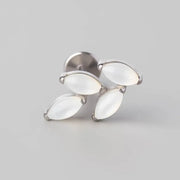 Quadruple Leaf Stone Labret in White Shell - Titanium - Camden Body Jewellery